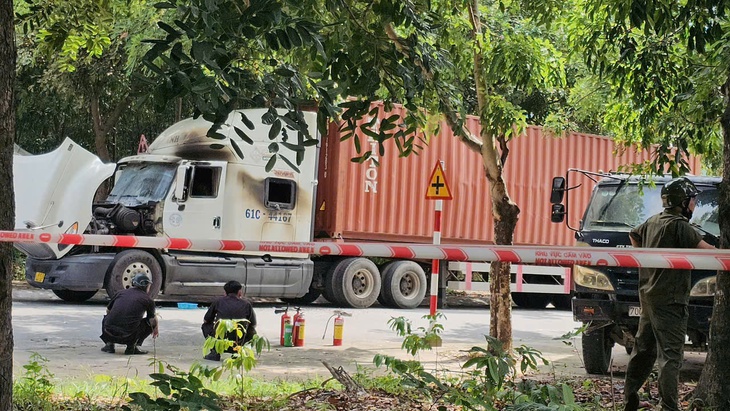 Người đàn ông đâm đôi nam nữ rồi tự thiêu trên xe container- Ảnh 2.