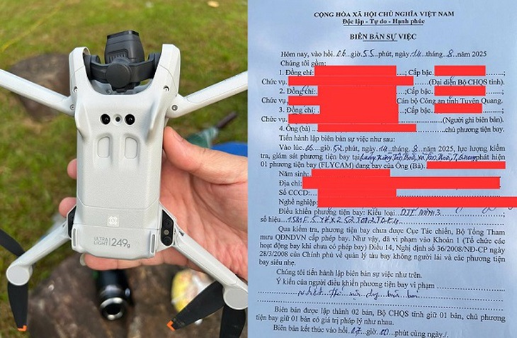 Nam thanh niên bay flycam trái phép tại sự kiện đặc biệt quan trọng ở Tuyên Quang- Ảnh 1. Nam thanh niên bay flycam trái phép tại sự kiện đặc biệt quan trọng ở Tuyên Quang- Ảnh 1.
