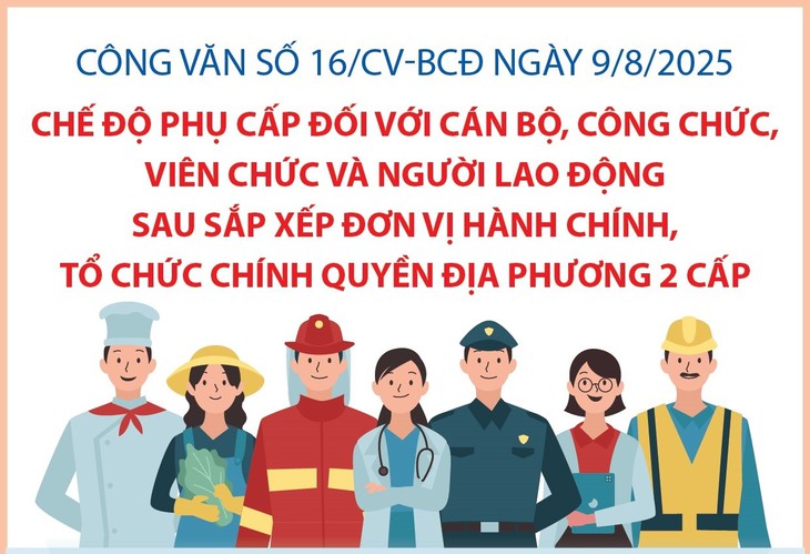 Quy định về chế độ phụ cấp đối với cán bộ, công chức, viên chức và người lao động sau sắp xếp