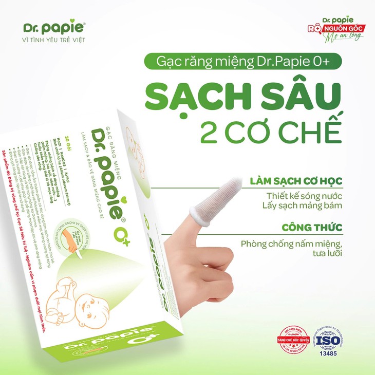 Gạc Dr.Papie được mẹ Việt tin chọn trong chăm sóc khoang miệng, phòng ngừa tưa lưỡi cho bé- Ảnh 2.