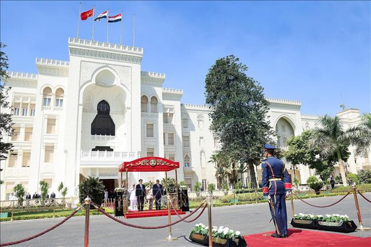 Lễ đón Chủ tịch nước Lương Cường thăm cấp Nhà nước Cộng hòa Arab Ai Cập- Ảnh 4.