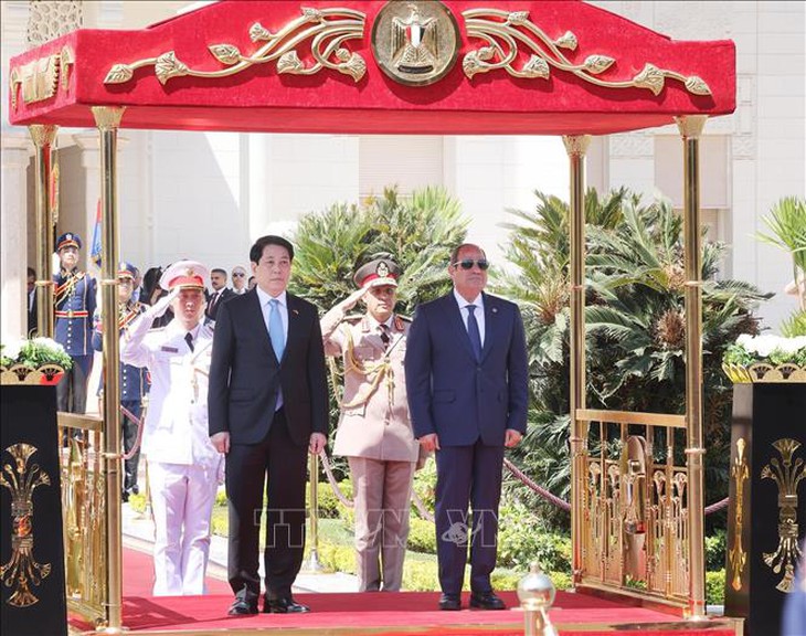Lễ đón Chủ tịch nước Lương Cường thăm cấp Nhà nước Cộng hòa Arab Ai Cập- Ảnh 3.