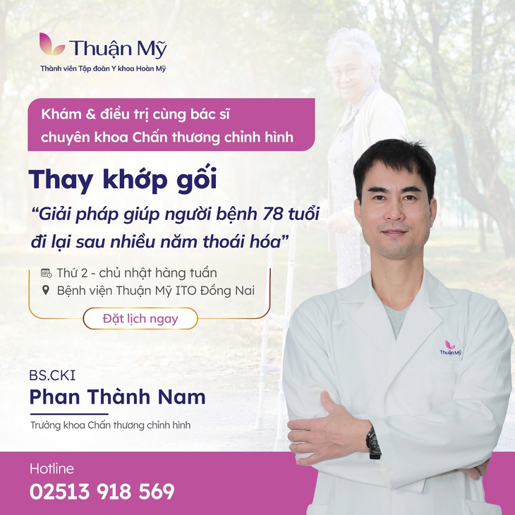 Thay khớp gối – Giải pháp giúp người bệnh 78 tuổi đi lại sau nhiều năm thoái hóa- Ảnh 1. Thay khớp gối – Giải pháp giúp người bệnh 78 tuổi đi lại sau nhiều năm thoái hóa- Ảnh 1.