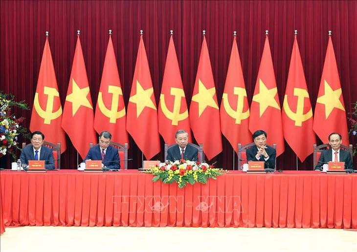 Tổng Bí thư tiếp Trưởng đoàn chính đảng các nước dự Lễ kỷ niệm 80 năm Quốc khánh 2/9- Ảnh 3. Tổng Bí thư tiếp Trưởng đoàn chính đảng các nước dự Lễ kỷ niệm 80 năm Quốc khánh 2/9- Ảnh 3.