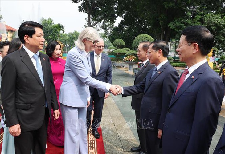Chủ tịch nước Lương Cường chủ trì lễ đón cấp Nhà nước Toàn quyền Australia- Ảnh 8. Chủ tịch nước Lương Cường chủ trì lễ đón cấp Nhà nước Toàn quyền Australia- Ảnh 8.