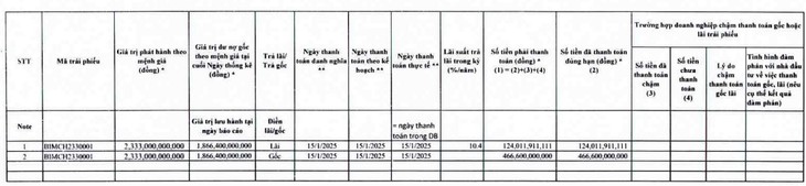 BIM Group báo cáo thanh toán gốc, lãi lô trái phiếu 2.333 tỷ đồng- Ảnh 2.