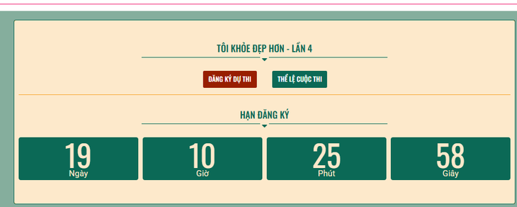 Hướng dẫn chi tiết đăng ký tham gia cuộc thi 'TÔI KHỎE ĐẸP HƠN' Lần 4- Ảnh 1. Hướng dẫn chi tiết đăng ký tham gia cuộc thi 'TÔI KHỎE ĐẸP HƠN' Lần 4- Ảnh 1.