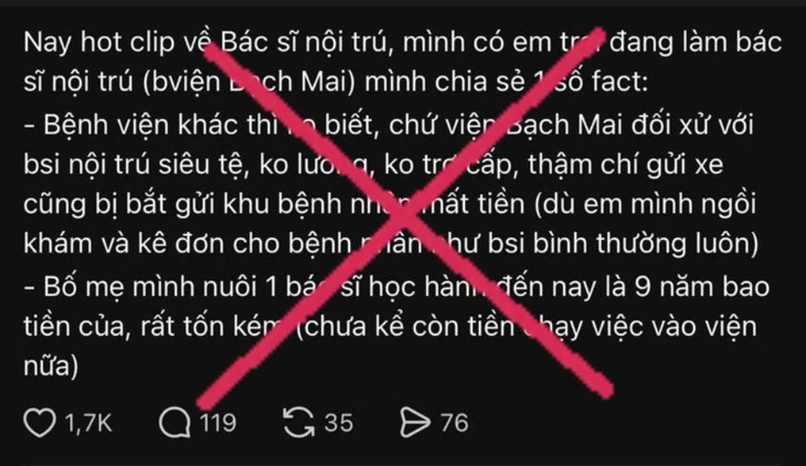 Bịa chuyện về bác sĩ nội trú để bán hàng online- Ảnh 1.
