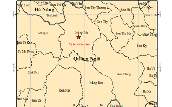 Động đất 3.3 độ ở Quảng Ngãi vào sáng nay