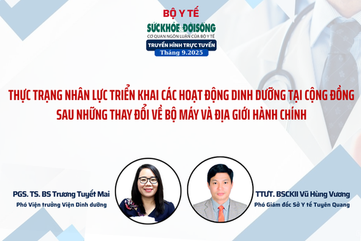 Truyền hình trực tuyến: 'Thực trạng nhân lực triển khai các hoạt động dinh dưỡng tại cộng đồng sau những thay đổi về bộ máy và địa giới hành chính'- Ảnh 1.