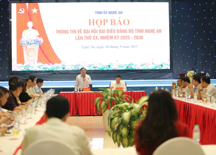 Đại hội Đảng bộ Nghệ An lần thứ XX hướng tới phát triển đột phá giai đoạn 2025 - 2030- Ảnh 1.
