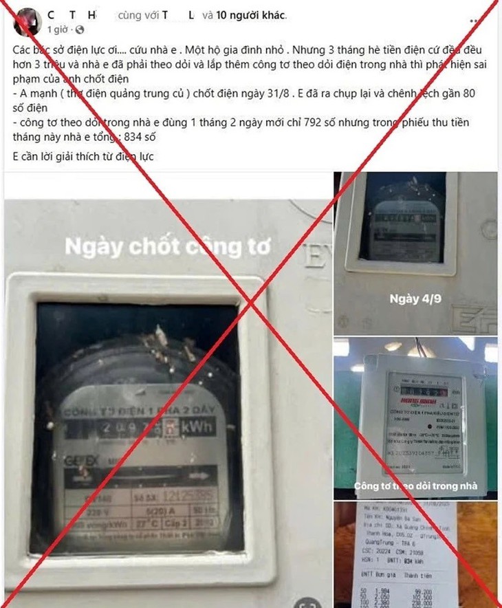 Vì sao người phụ nữ phải đính chính thông tin về hóa đơn điện cao bất thường?- Ảnh 1.