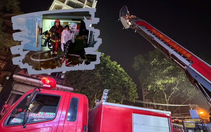 Cháy nhà nghỉ ở Hà Đông lúc rạng sáng, 7 người được cứu an toàn- Ảnh 2.