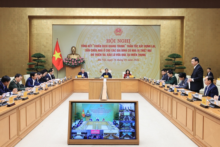 Thủ tướng chủ trì tổng kết 'Chiến dịch Quang Trung': 100% hộ dân vùng bão lũ có nhà ở an toàn- Ảnh 1. Thủ tướng chủ trì tổng kết 'Chiến dịch Quang Trung': 100% hộ dân vùng bão lũ có nhà ở an toàn- Ảnh 1.