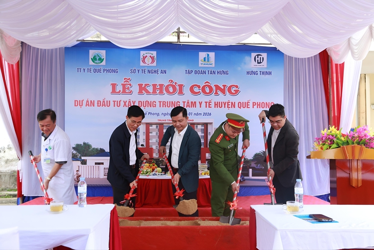 Khởi công Trung tâm Y tế Quế Phong – điểm tựa chăm sóc sức khỏe nơi vùng biên- Ảnh 1. Khởi công Trung tâm Y tế Quế Phong – điểm tựa chăm sóc sức khỏe nơi vùng biên- Ảnh 1.
