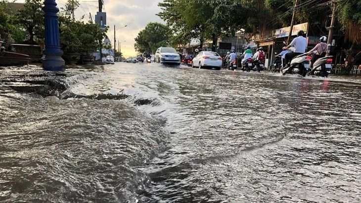 Triều cường Nam Bộ đạt đỉnh gây ngập nhiều khu vực- Ảnh 1. Triều cường Nam Bộ đạt đỉnh gây ngập nhiều khu vực- Ảnh 1.