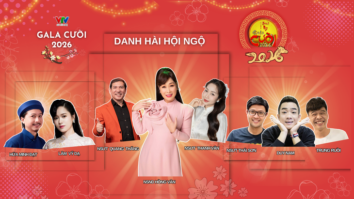 Hồng Vân, Quang Thắng, Thái Sơn cùng nhiều danh hài 'siêu đỉnh' góp mặt trong Gala Cười 2026- Ảnh 1. Hồng Vân, Quang Thắng, Thái Sơn cùng nhiều danh hài 'siêu đỉnh' góp mặt trong Gala Cười 2026- Ảnh 1.