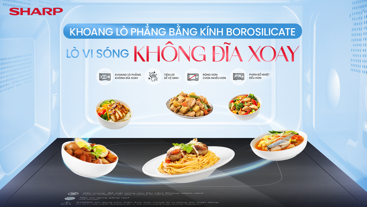 Sharp ra mắt lò vi sóng không đĩa xoay mới: mở không gian, nấu dễ dàng- Ảnh 2.