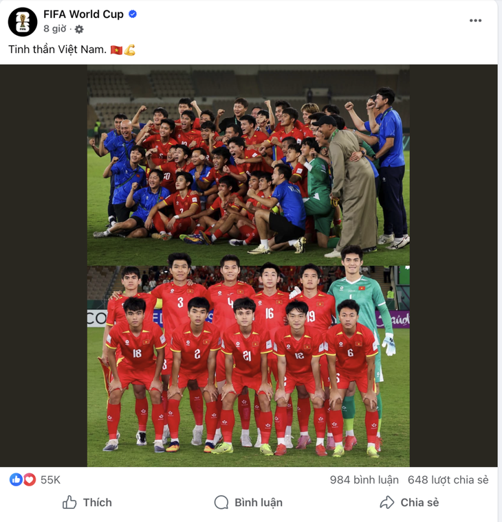 FIFA dùng bốn chữ nói về bản lĩnh U23 Việt Nam sau trận thắng U23 Hàn Quốc- Ảnh 1. FIFA dùng bốn chữ nói về bản lĩnh U23 Việt Nam sau trận thắng U23 Hàn Quốc- Ảnh 1.