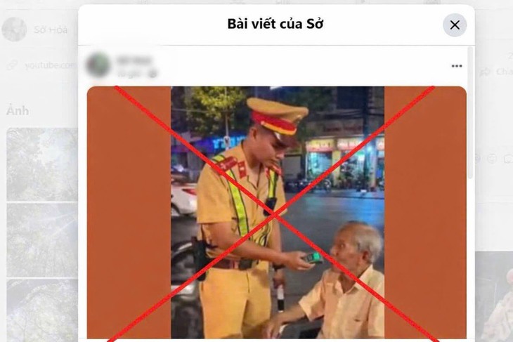 Sự thật về video công an kiểm tra nồng độ cồn người già ngồi xe lăn- Ảnh 1.