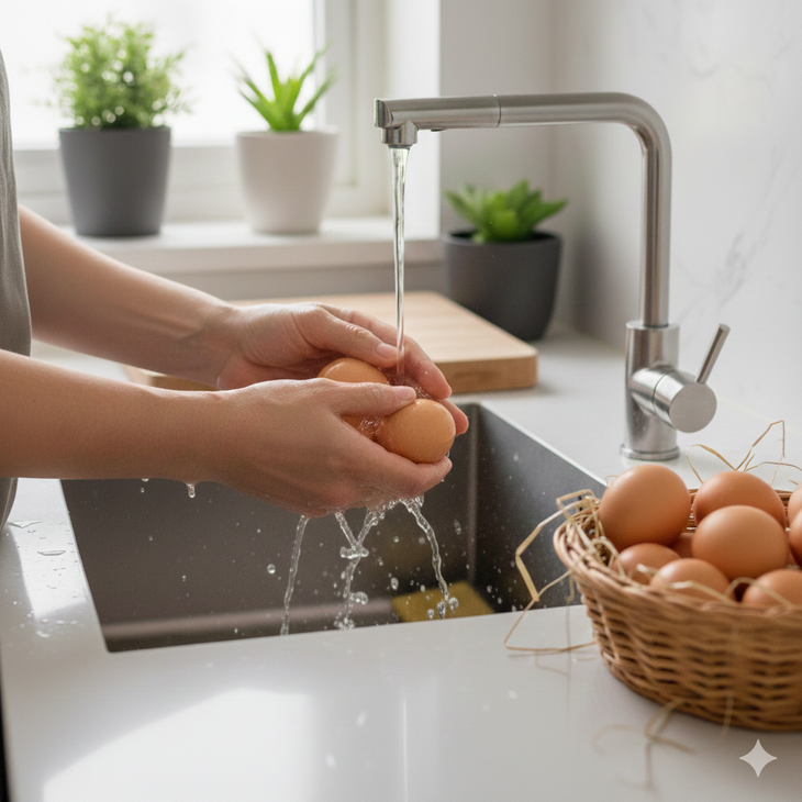 Tại sao rửa trứng trước khi bảo quản là sai lầm và có thể gây nguy hiểm?- Ảnh 1. Tại sao rửa trứng trước khi bảo quản là sai lầm và có thể gây nguy hiểm?- Ảnh 1.