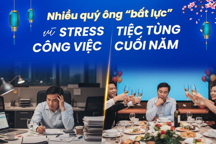 Tiệc tùng, công việc cuối năm 'vắt kiệt' sinh lực phái mạnh- Ảnh 1.