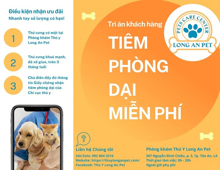 Chung tay đẩy lùi bệnh dại với chương trình tri ân cùng Phòng khám Thú Y Long An Pet- Ảnh 3. Chung tay đẩy lùi bệnh dại với chương trình tri ân cùng Phòng khám Thú Y Long An Pet- Ảnh 3.