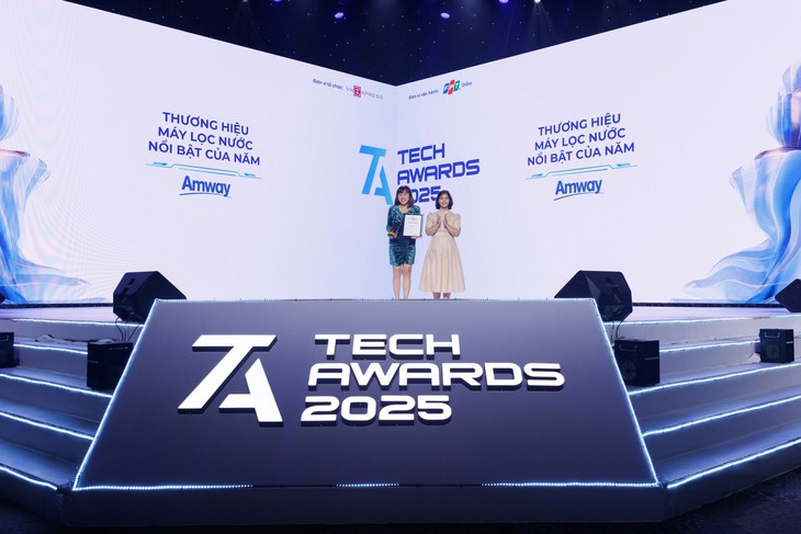Amway lập cú 'hattrick' với giải 'Thương hiệu Máy lọc nước nổi bật của năm' tại Tech Awards 2025- Ảnh 1. Amway lập cú 'hattrick' với giải 'Thương hiệu Máy lọc nước nổi bật của năm' tại Tech Awards 2025- Ảnh 1.