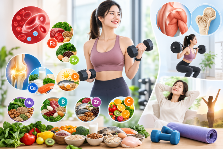 Phụ nữ tập tạ cần bổ sung vitamin và khoáng chất nào để khỏe cơ, chắc xương? - Ảnh 1.