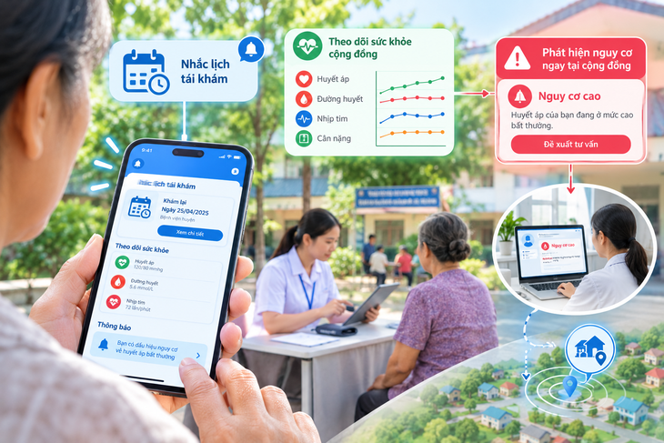 Công nghệ giúp trạm y tế quản lý người bệnh sau xuất viện ra sao? - Ảnh 1.