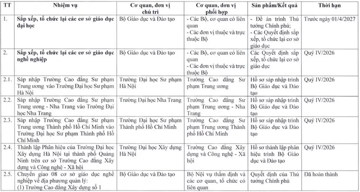 Sáp nhập, chuyển giao hàng loạt trường đại học, cao đẳng- Ảnh 1.