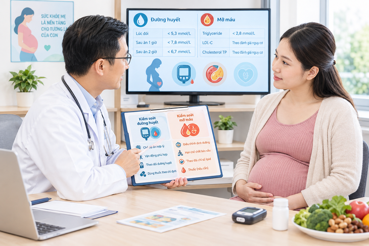 Phụ nữ mang thai bị tăng đường huyết, mỡ máu cao: Khi nào cần điều trị? - Ảnh 1.