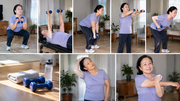 5 bài tập tạ tay cải thiện sức khỏe toàn thân cho người cao tuổi - Ảnh 1.