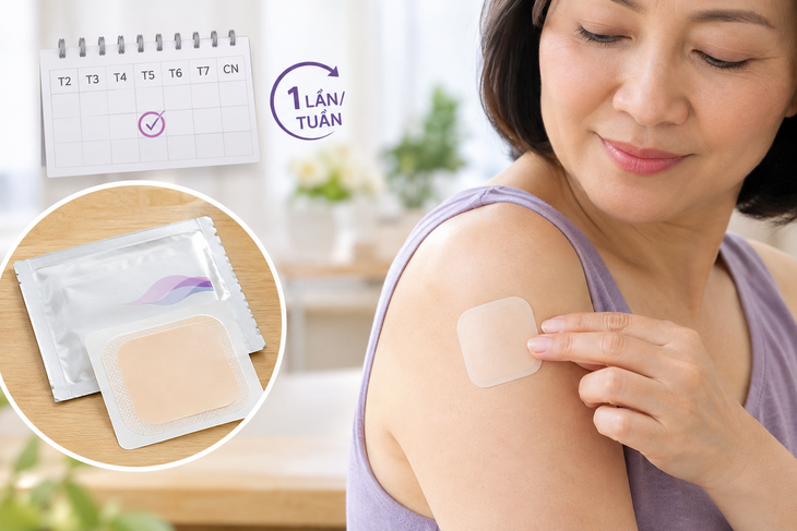 Miếng dán hormone dùng mỗi tuần một lần cho phụ nữ mãn kinh - Ảnh 1.