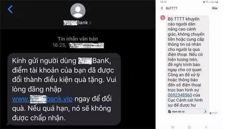 Cảnh báo tin nhắn lừa đảo xuất hiện trong luồng SMS chính thức của ngân hàng- Ảnh 1.