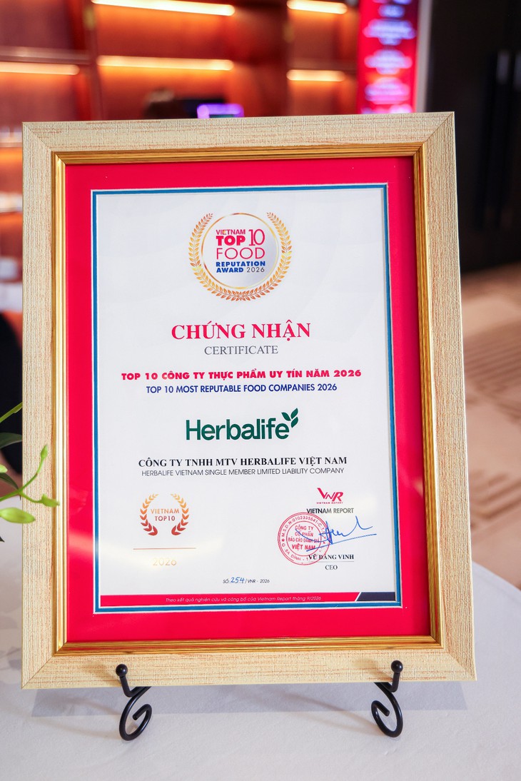 Vietnam Report vinh danh Herbalife đạt Top 10 Công ty Thực phẩm Uy tín 2026- Ảnh 3.