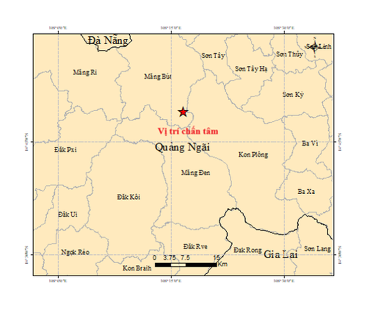 Động đất mạnh 3.5 độ ở Quảng Ngãi gây rung lắc - Ảnh 1.