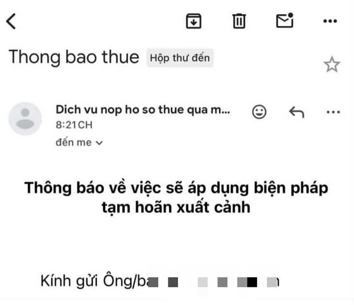 Bị mạo danh lập doanh nghiệp, người dân nhận thông báo tạm hoãn xuất cảnh- Ảnh 1.