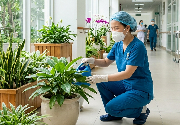 Giữ môi trường bệnh viện sạch đẹp, phòng ngừa nguy cơ nhiễm khuẩn- Ảnh 1.