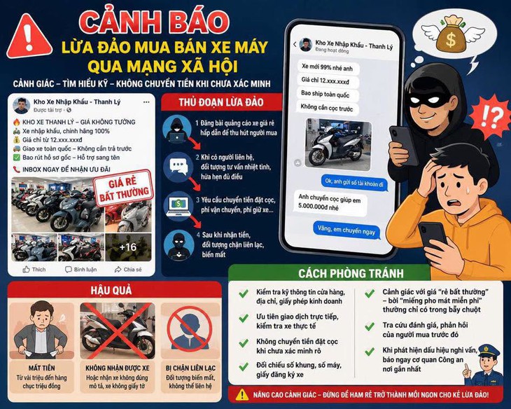 Những chiêu lừa khi mua bán xe máy qua Facebook, Zalo người dân cần biết- Ảnh 2.