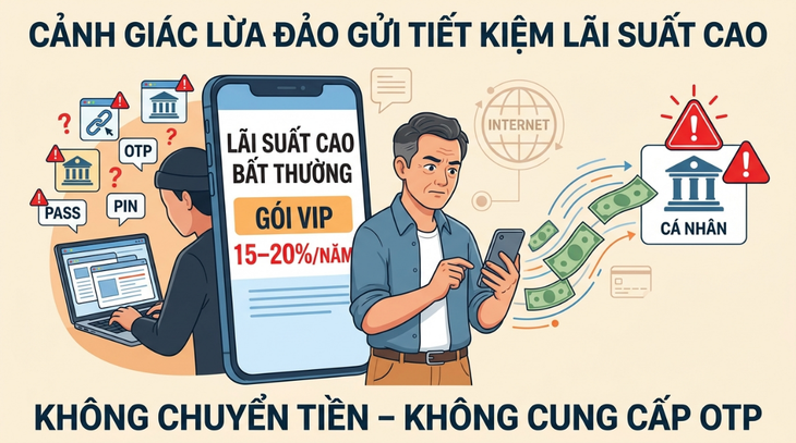 Gửi tiết kiệm lãi suất cao: Cẩn trọng mất quyền kiểm soát tài khoản, mất tiền - Ảnh 1.