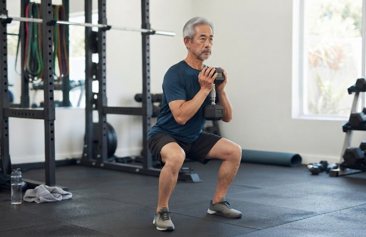 Chuỗi bài tập 15 phút với tạ hỗ trợ tăng cường sức mạnh ở tuổi 60 - Ảnh 1.