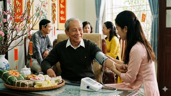 Vì sao người già dễ tăng huyết áp dịp Tết dù uống thuốc đều?- Ảnh 1.