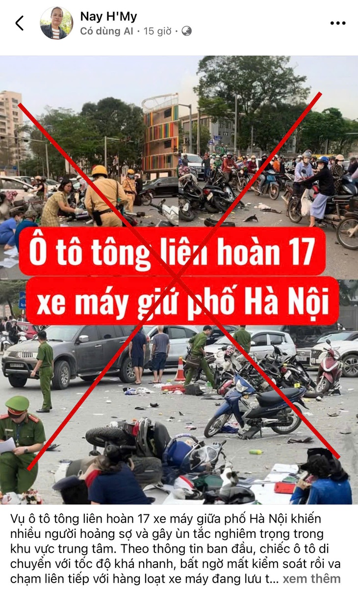 Công an Hà Nội xác minh tài khoản đăng lại tai nạn cũ gây hiểu lầm ngày Tết- Ảnh 2. Công an Hà Nội xác minh tài khoản đăng lại tai nạn cũ gây hiểu lầm ngày Tết- Ảnh 2.