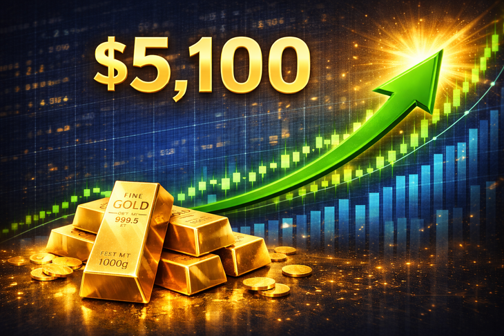 Giá vàng thế giới vượt 5.100 USD, dự báo tiếp tục tăng- Ảnh 1.