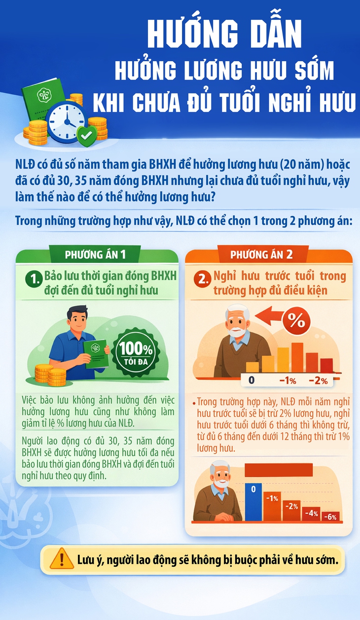 Hướng dẫn hưởng lương hưu sớm khi chưa đủ tuổi nghỉ hưu- Ảnh 1.
