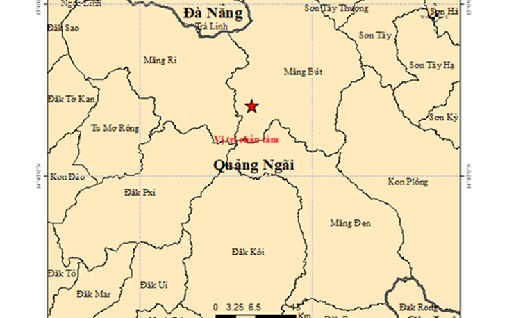 Quảng Ngãi lại hứng 5 trận động đất liên tiếp ngày mùng 7 Tết
