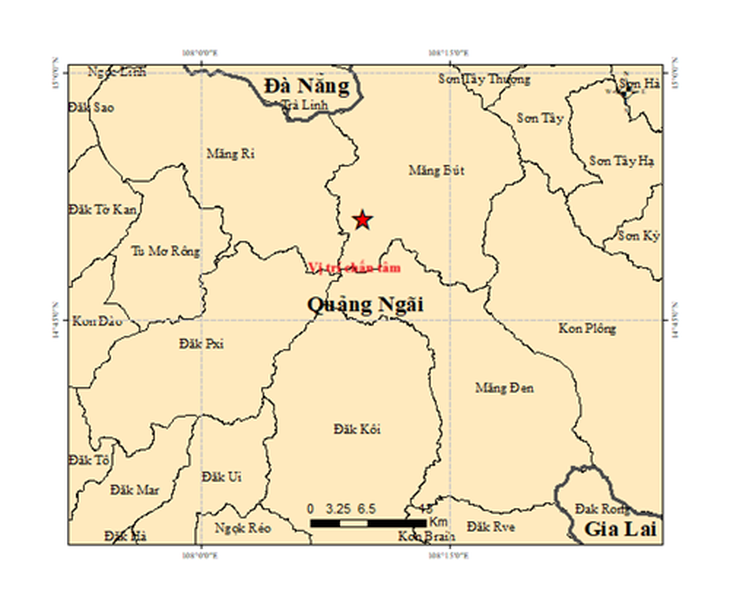 Quảng Ngãi lại hứng 5 trận động đất liên tiếp ngày mùng 7 Tết- Ảnh 1.