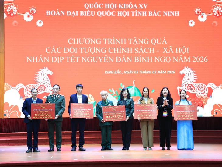 Bộ trưởng Đào Hồng Lan cùng Đoàn ĐBQH Bắc Ninh trao quà tặng các đối tượng chính sách - xã hội- Ảnh 1. Bộ trưởng Đào Hồng Lan cùng Đoàn ĐBQH Bắc Ninh trao quà tặng các đối tượng chính sách - xã hội- Ảnh 1.