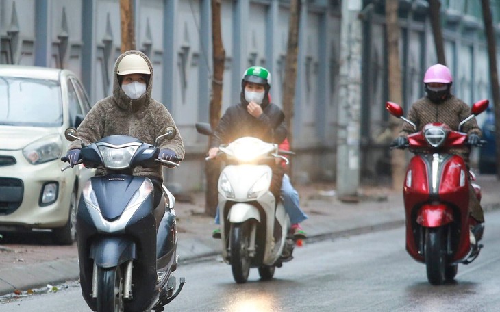 Miền Bắc, miền Trung mưa rét do không khí lạnh bao phủ